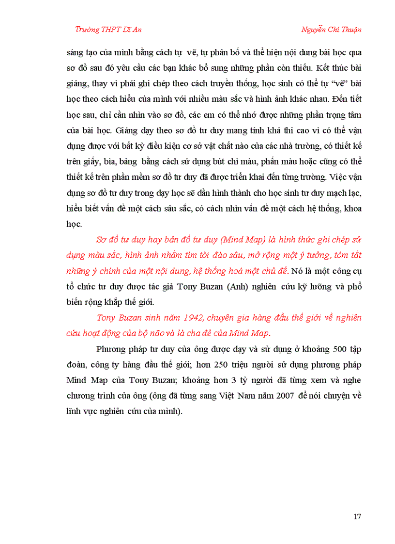 image for page SKKN Sử dụng sơ đồ tư duy trong dạy học