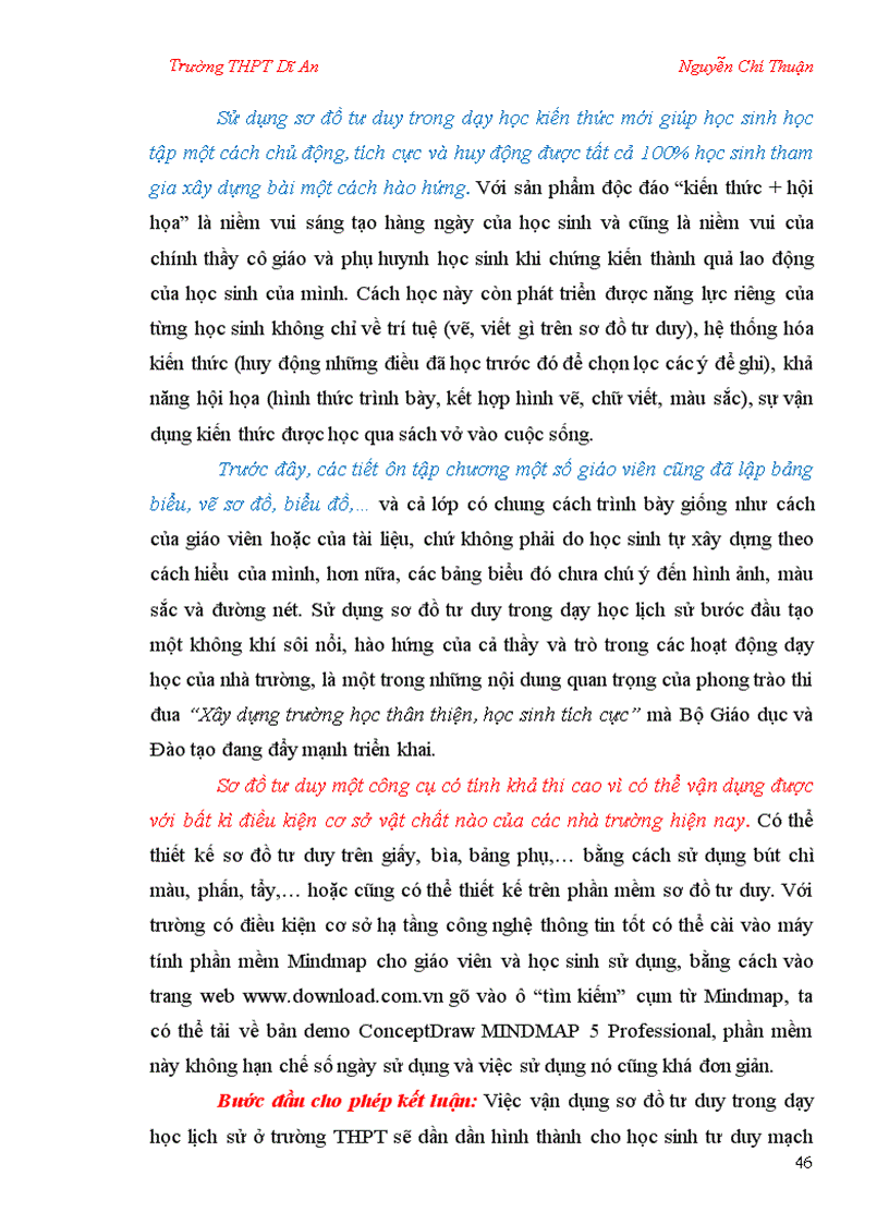 image for page SKKN Sử dụng sơ đồ tư duy trong dạy học