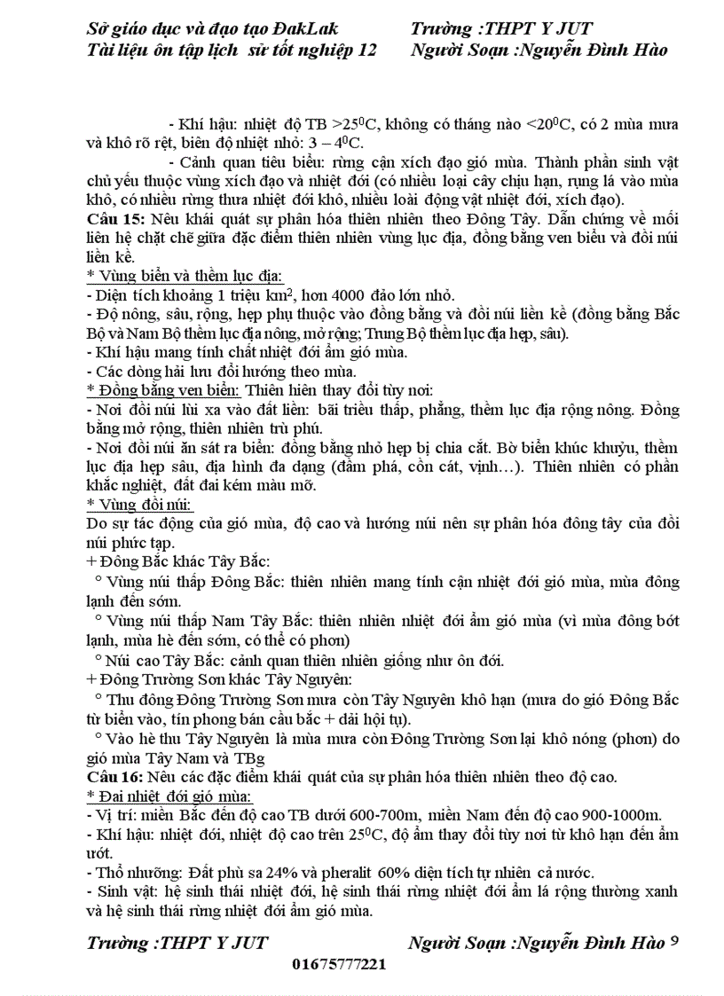 image for page Tài liệu ôn thi đai học mon địa lí