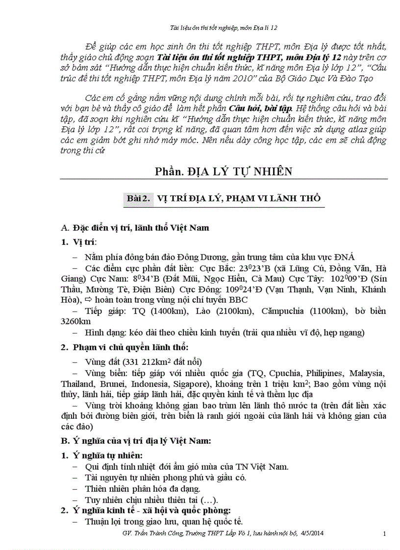 image for page Tài liệu ôn thi Địa lý Tập 1
