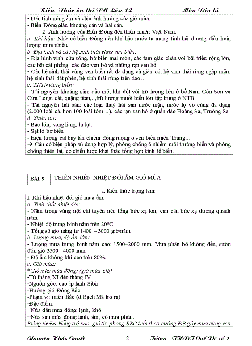 image for page Tài liệu ôn thi TN môn Địa lý 2010