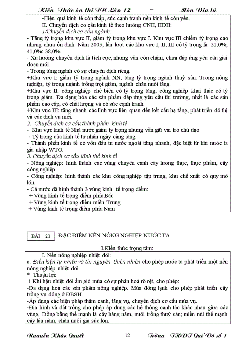 image for page Tài liệu ôn thi TN môn Địa lý 2010