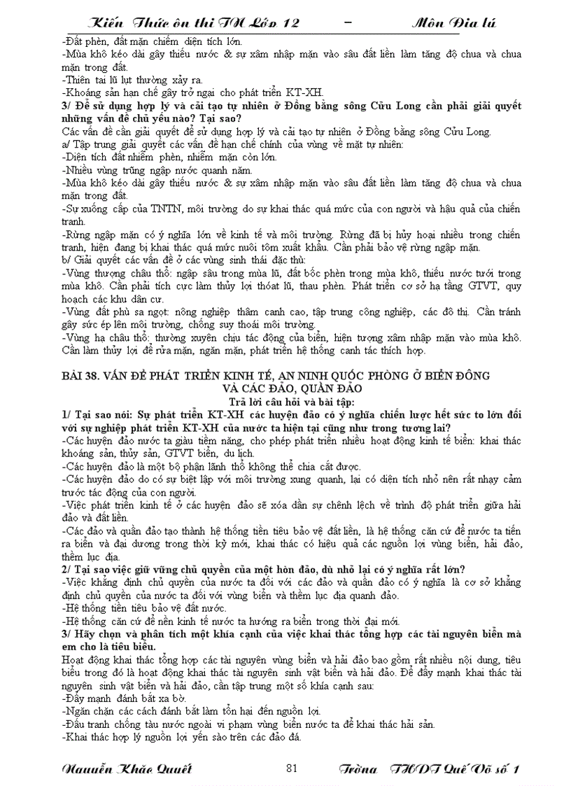 image for page Tài liệu ôn thi TN môn Địa lý 2010