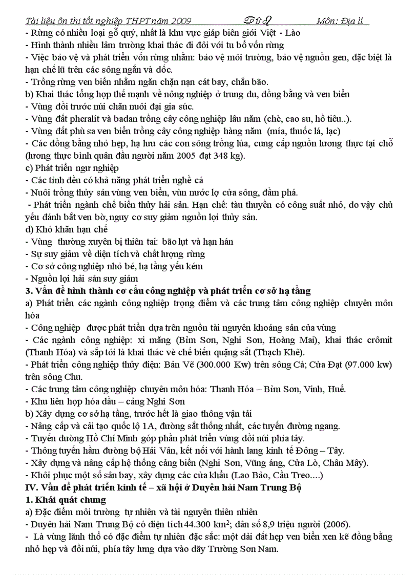 image for page TAI LIEU ON THI TN THPT 2009 MON DIA LI Phan 2
