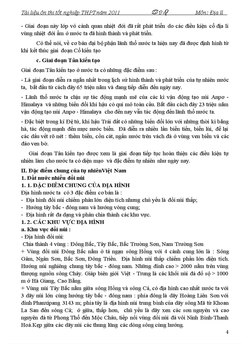 image for page Tài liệu ôn thi TN THPT 2011 Môn Địa lí P1