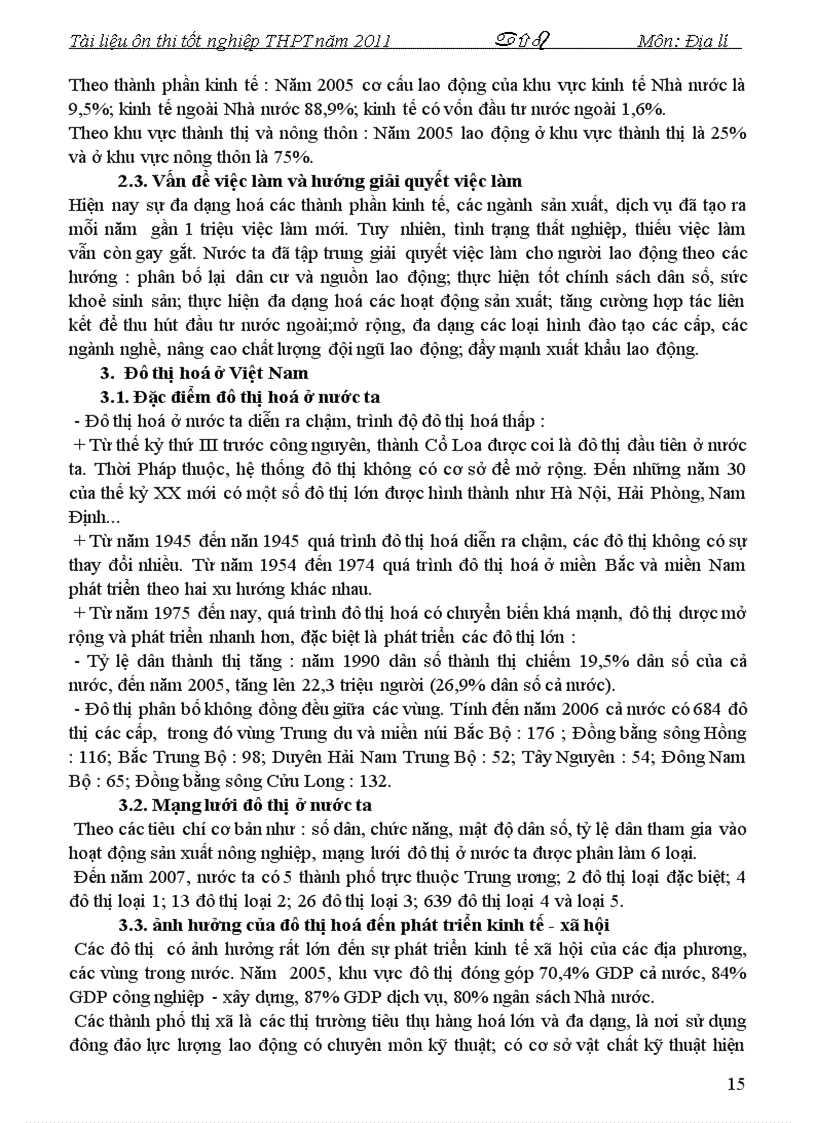 image for page Tài liệu ôn thi TN THPT 2011 Môn Địa lí P1