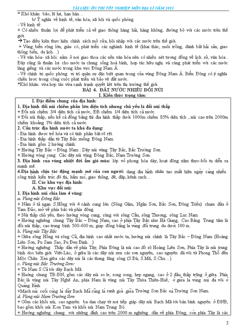 image for page Tài liệu ôn thi tn thpt môn đia lí 2012