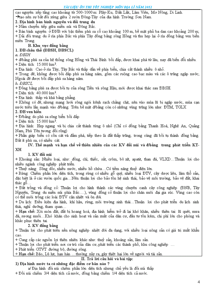 image for page Tài liệu ôn thi tn thpt môn đia lí 2012