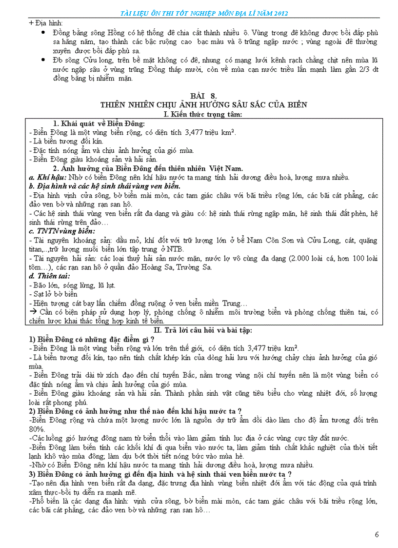 image for page Tài liệu ôn thi tn thpt môn đia lí 2012