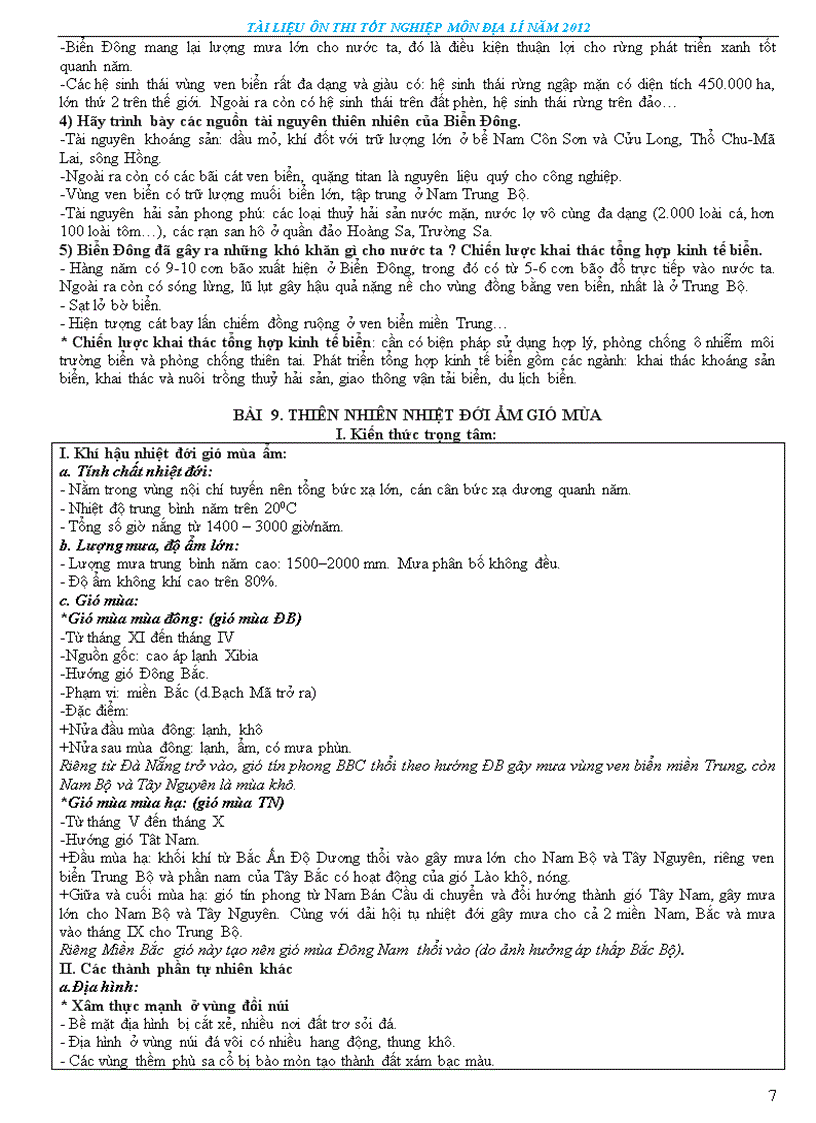 image for page Tài liệu ôn thi tn thpt môn đia lí 2012