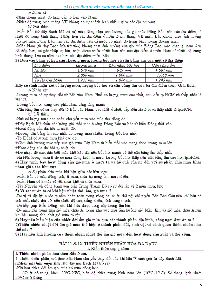 image for page Tài liệu ôn thi tn thpt môn đia lí 2012