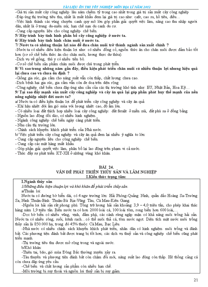 image for page Tài liệu ôn thi tn thpt môn đia lí 2012