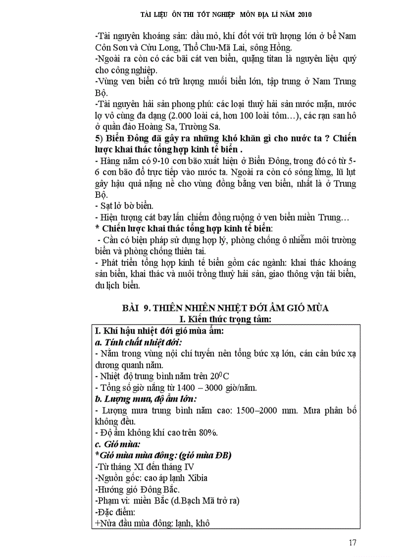 image for page Tai lieu on thi tnthpt mon đia ly 2010