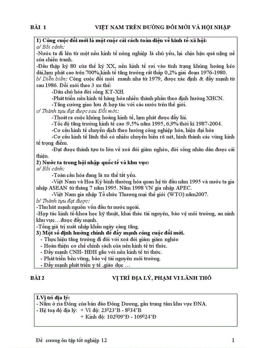 image for page Tài liệu ôn thi tốt nghiệp Địa 12 tốt