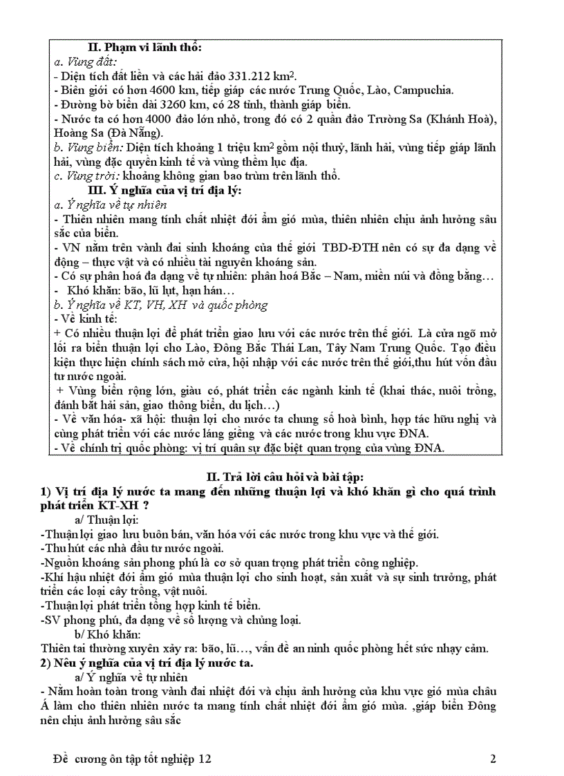 image for page Tài liệu ôn thi tốt nghiệp Địa 12 tốt