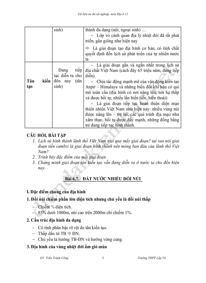 image for page Tài liệu ôn thi tốt nghiệp môn Địa lí 12