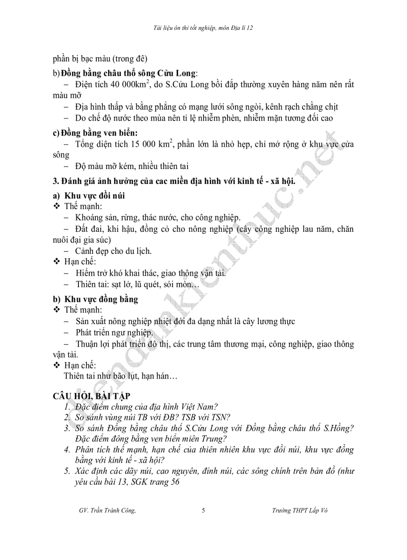 image for page Tài liệu ôn thi tốt nghiệp môn Địa lí 12