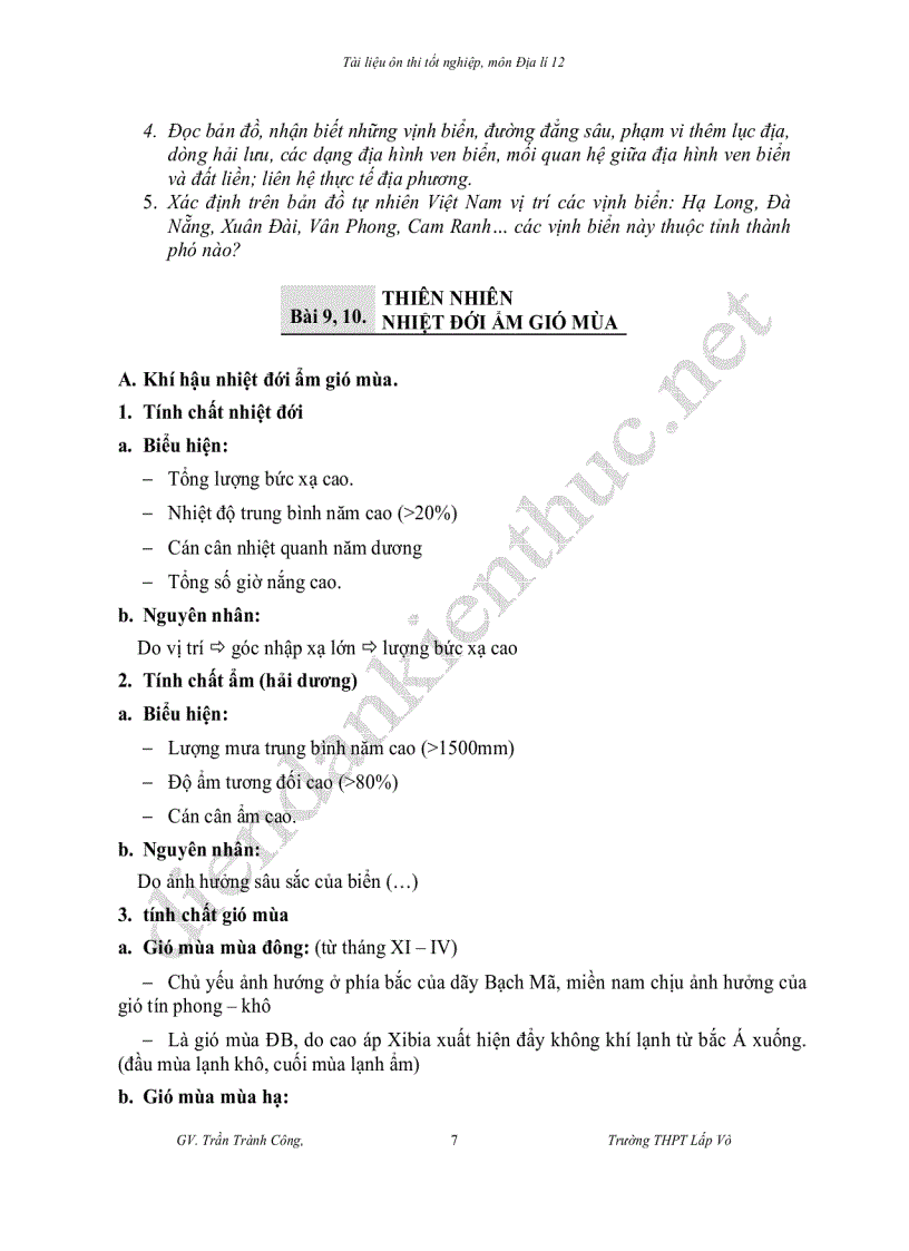 image for page Tài liệu ôn thi tốt nghiệp môn Địa lí 12