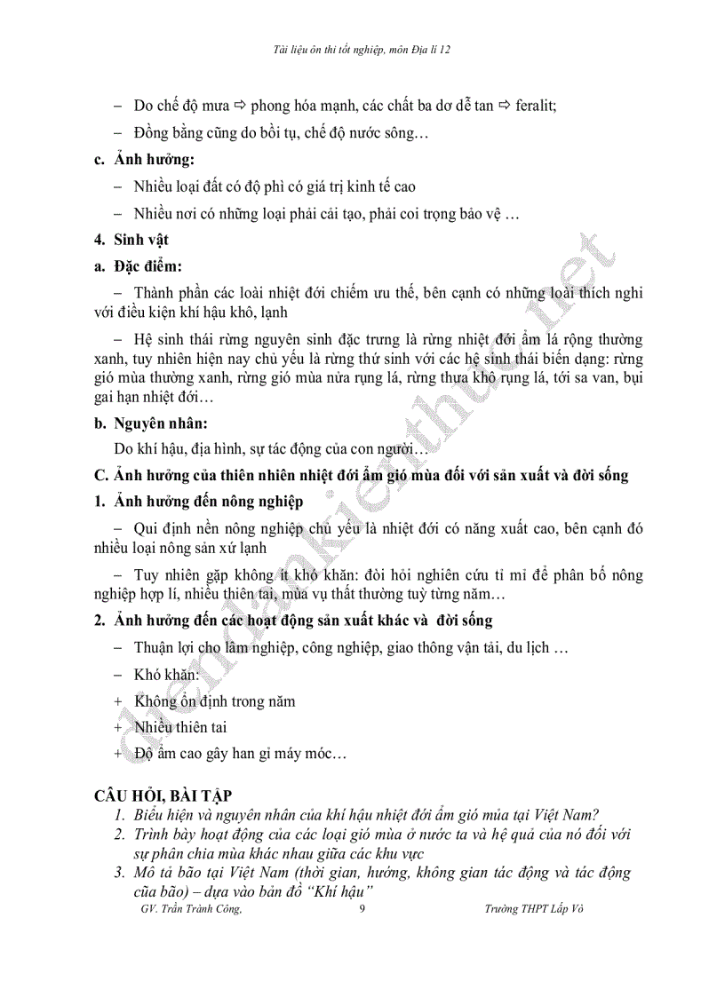 image for page Tài liệu ôn thi tốt nghiệp môn Địa lí 12
