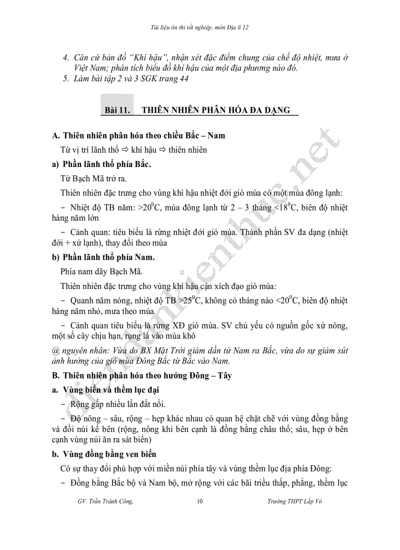 image for page Tài liệu ôn thi tốt nghiệp môn Địa lí 12