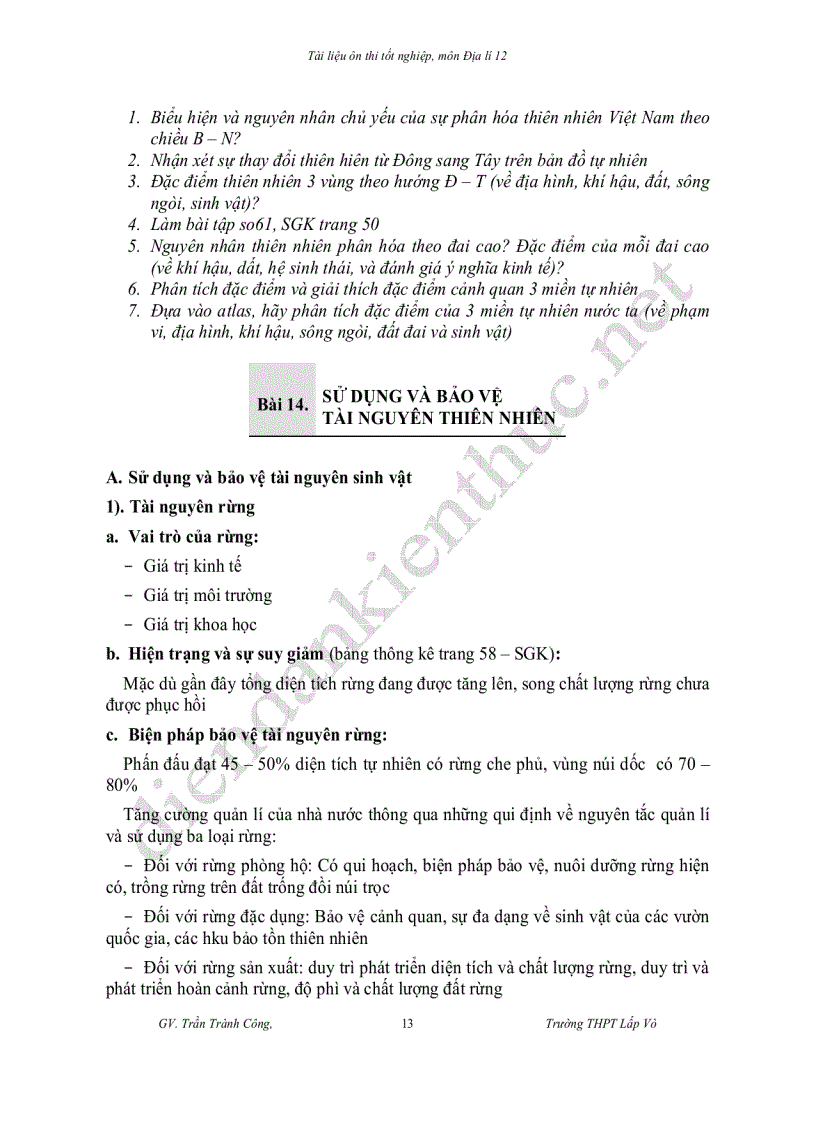 image for page Tài liệu ôn thi tốt nghiệp môn Địa lí 12