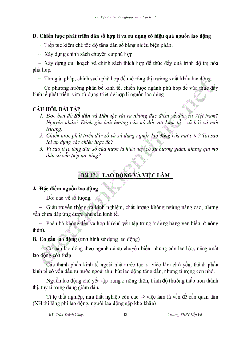 image for page Tài liệu ôn thi tốt nghiệp môn Địa lí 12