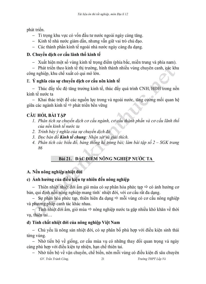 image for page Tài liệu ôn thi tốt nghiệp môn Địa lí 12