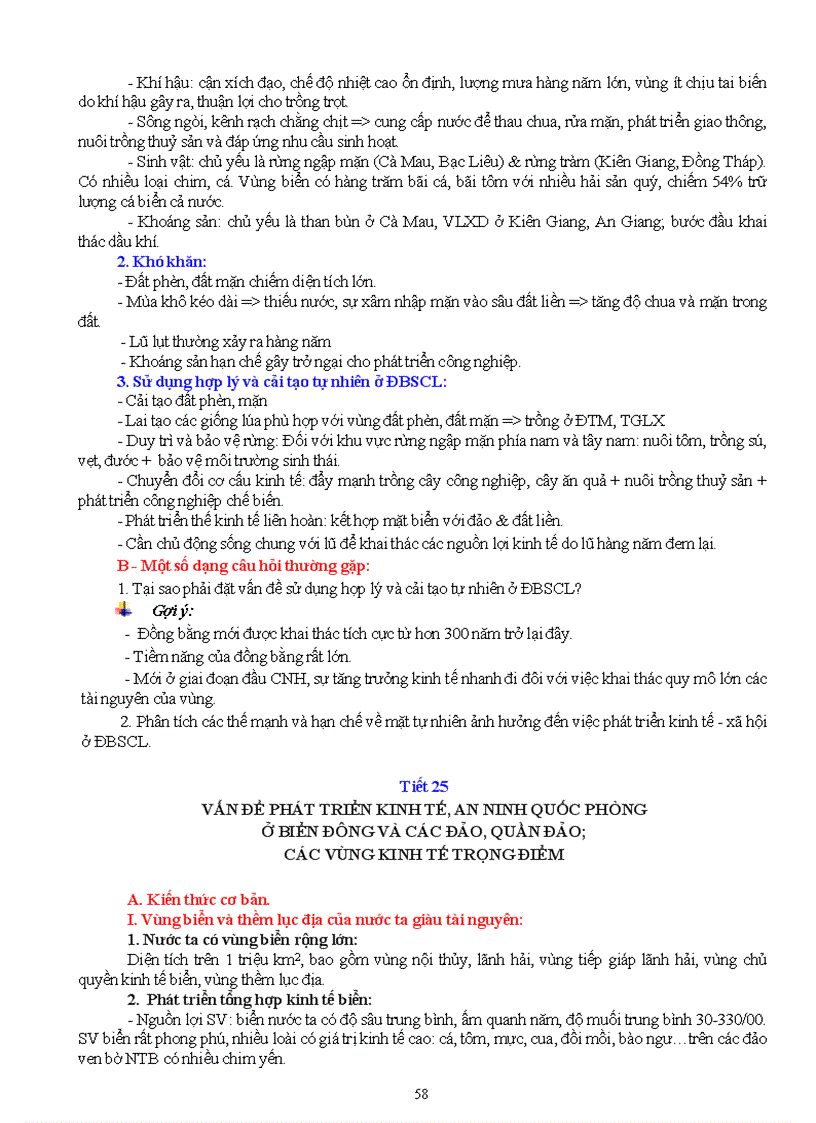 image for page Tài liệu ôn thi tốt nghiệp thpt năm 2009 môn địa lí