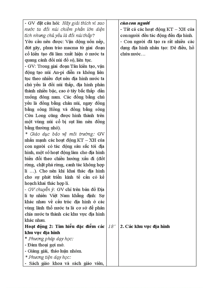 image for page Tiết 4 bài 4 Đất nước nhiều đồi núi