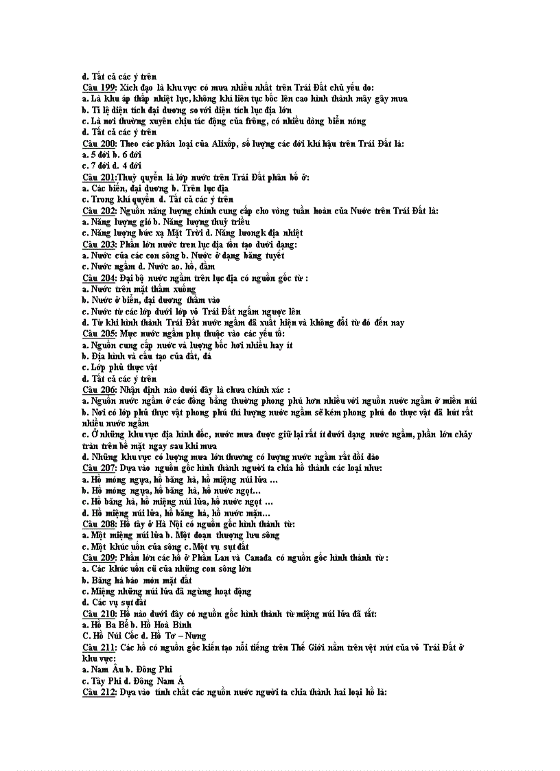 image for page Trắc nghiệm địa lý 12