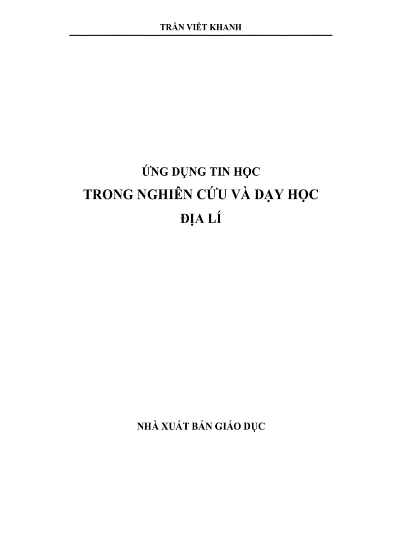 image for page Ứng dụng tin học Địa lý