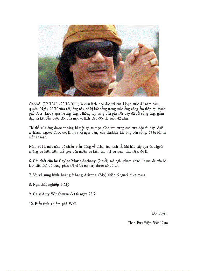 image for page 10 sự kiện thế giới nổi bật nhất năm 2011