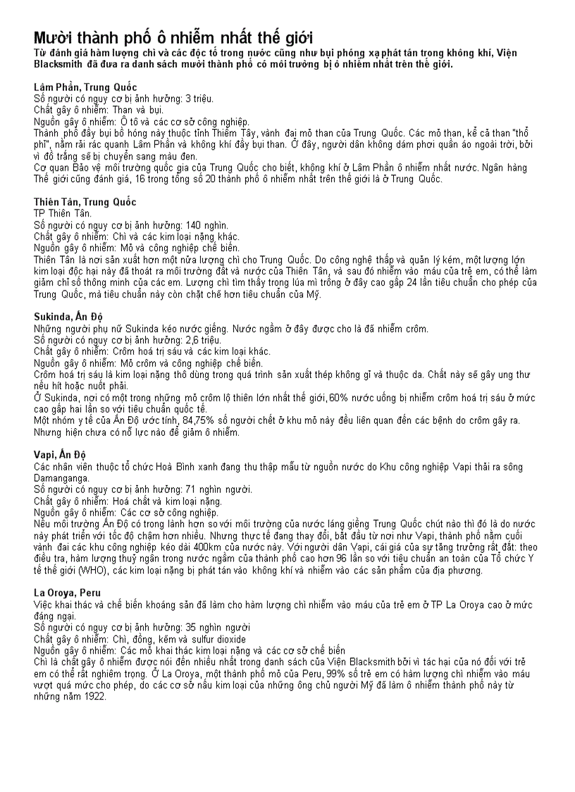 image for page 10 thành phố ô nhiễm nhất thế giới