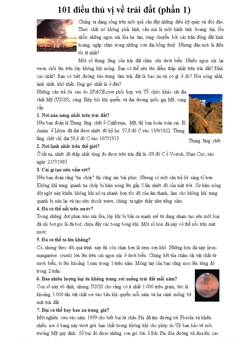 image for page 101 điều thú vị về Trái đất