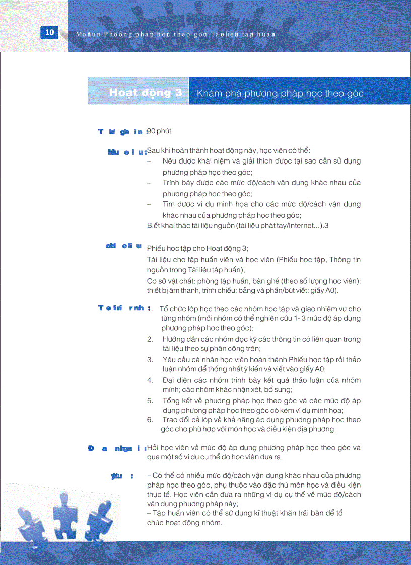 image for page Mô đun đào tạo giáo viên về Học theo góc