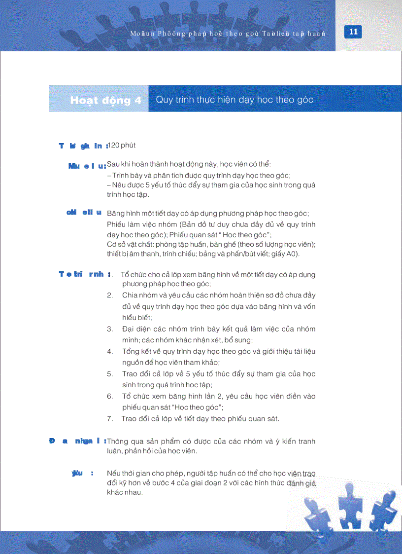 image for page Mô đun đào tạo giáo viên về Học theo góc