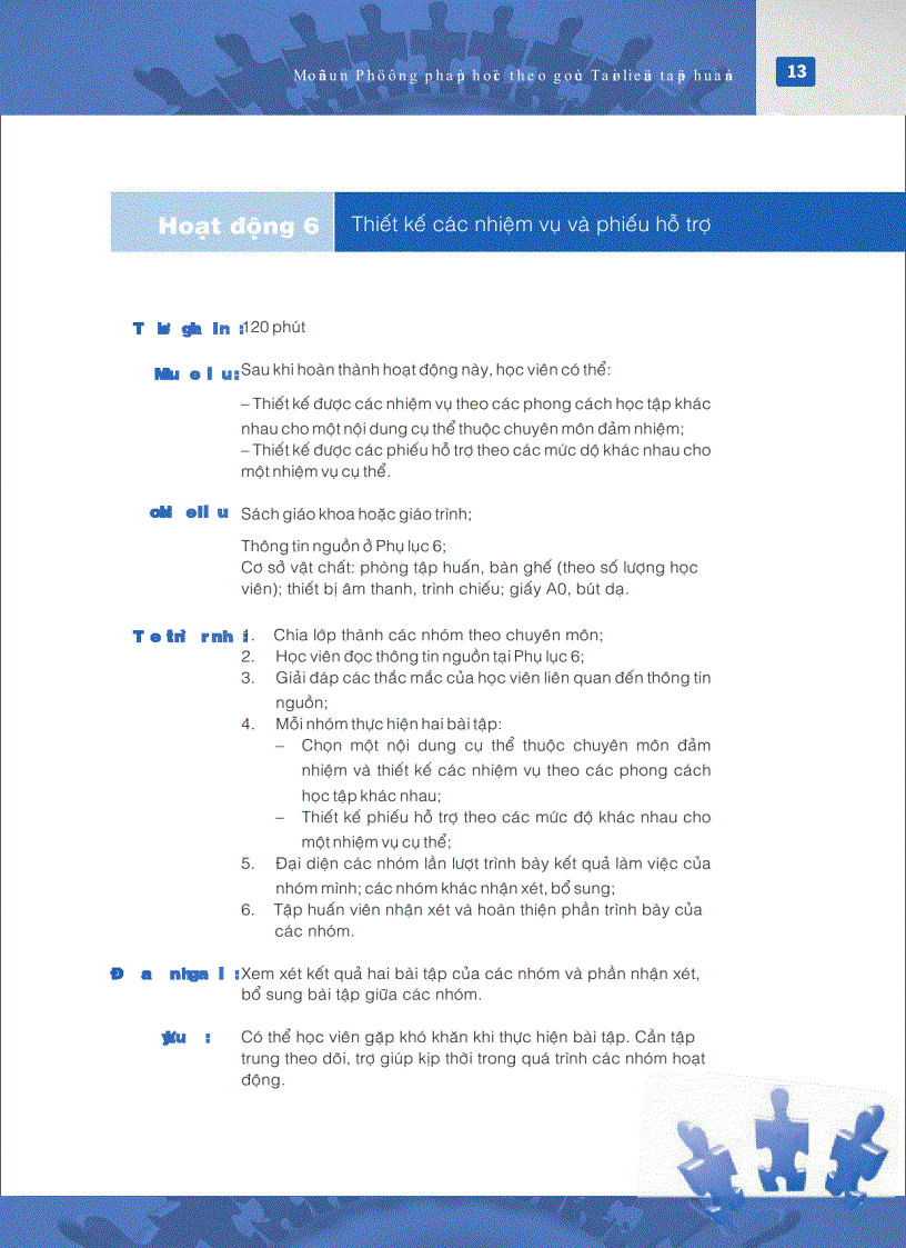 image for page Mô đun đào tạo giáo viên về Học theo góc