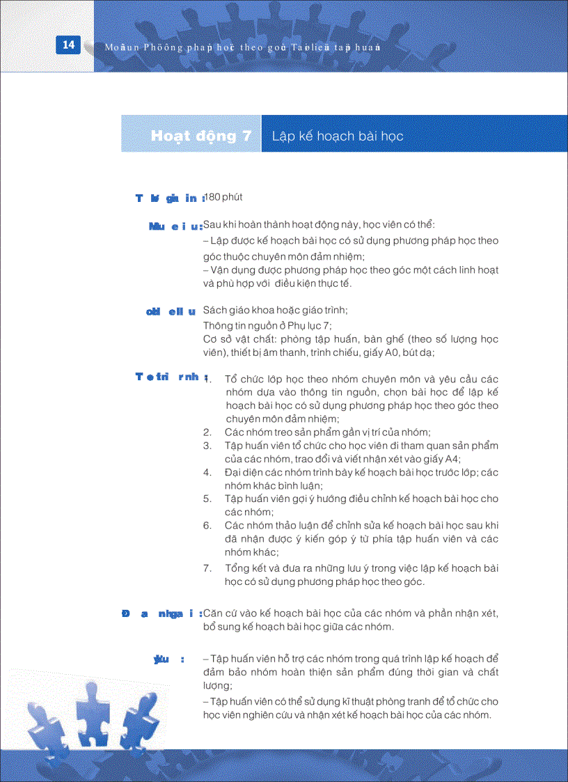 image for page Mô đun đào tạo giáo viên về Học theo góc