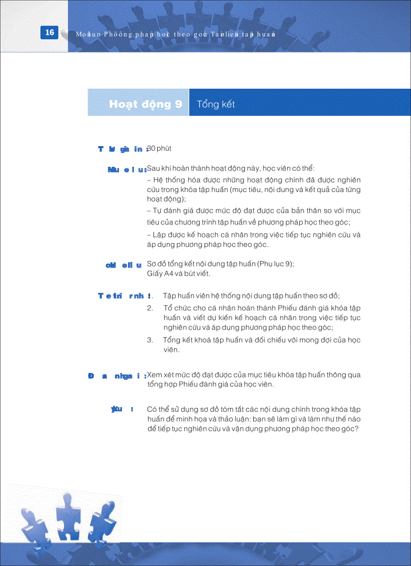 image for page Mô đun đào tạo giáo viên về Học theo góc