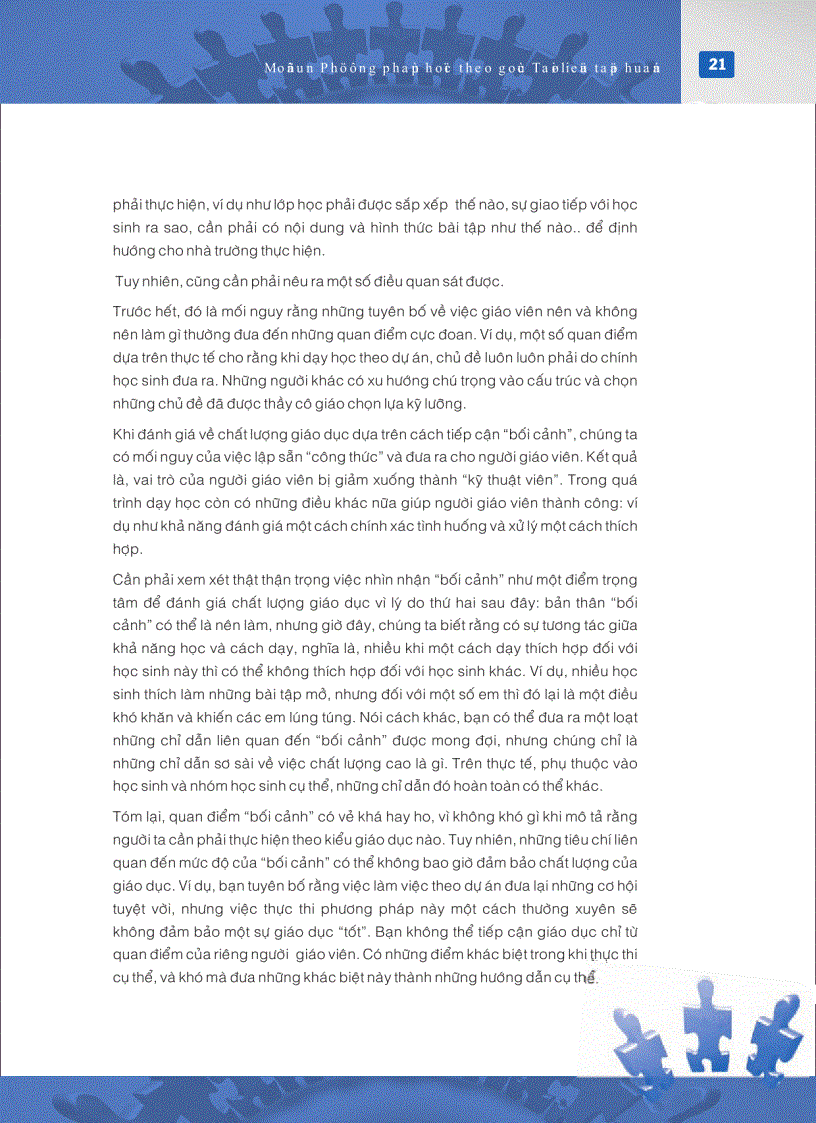 image for page Mô đun đào tạo giáo viên về Học theo góc