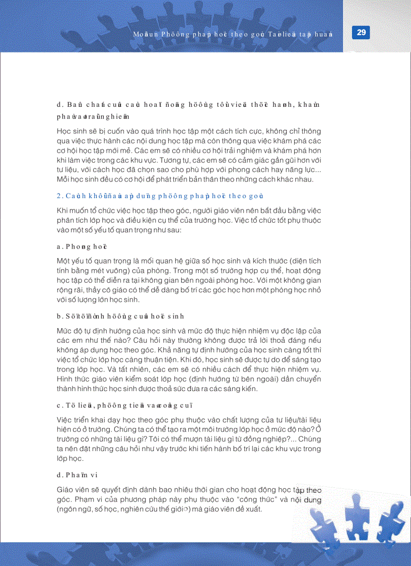 image for page Mô đun đào tạo giáo viên về Học theo góc