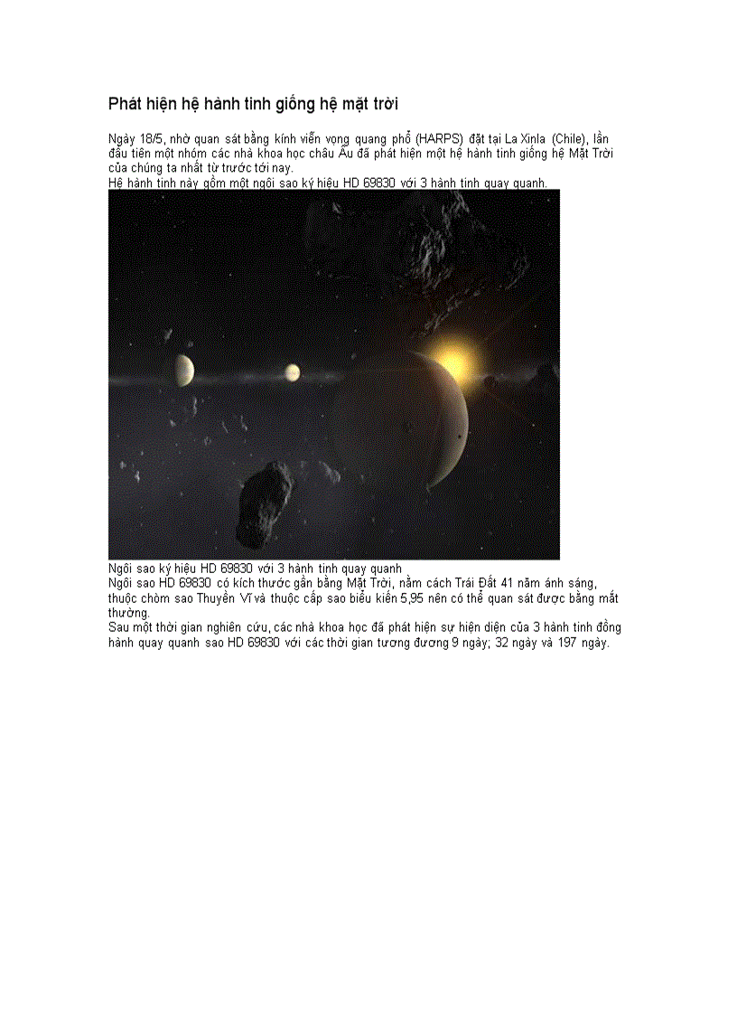image for page Phát hiện hành tinh giống hệ Mặt Trời