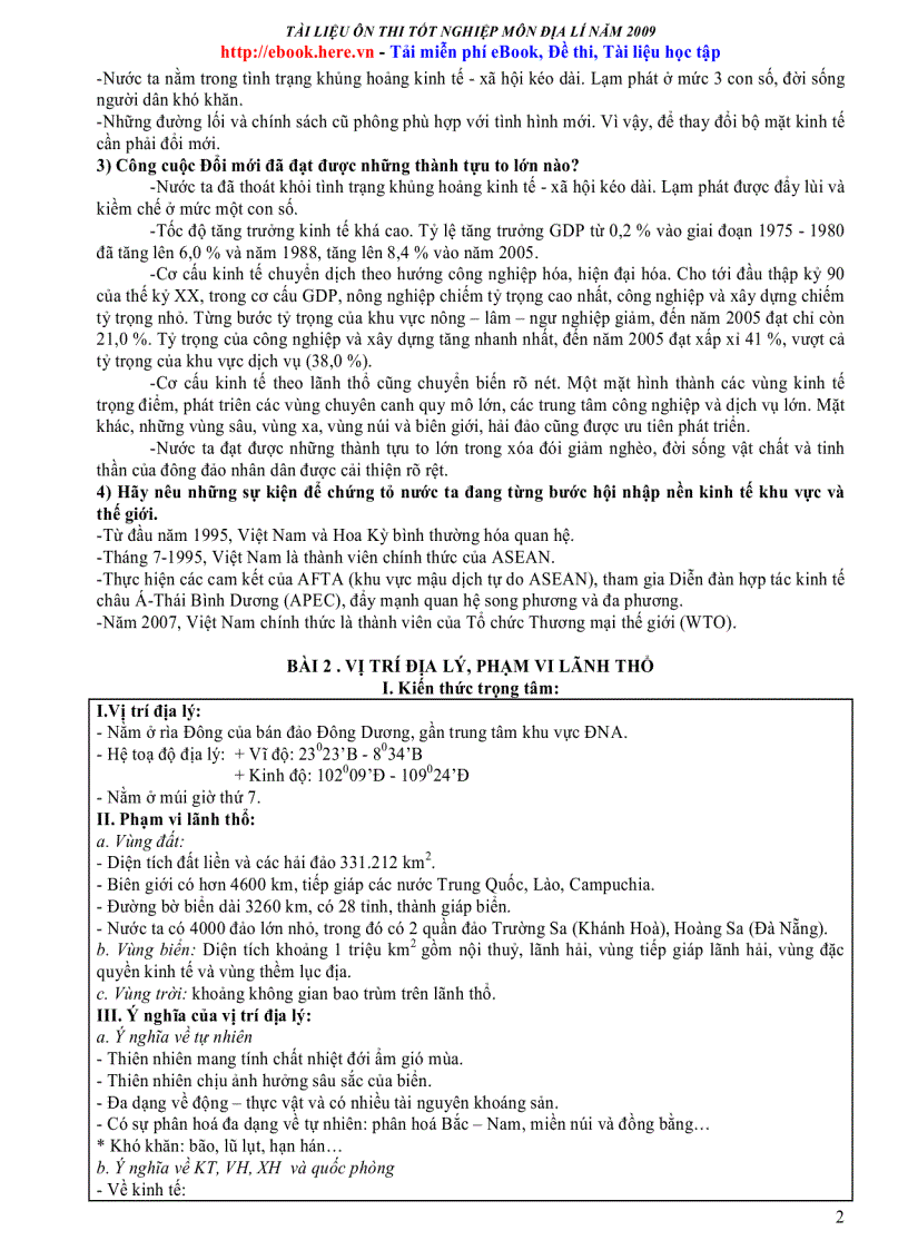 image for page Tài liệu ôn thi Môn Địa Lý 2010