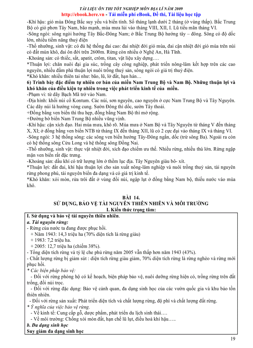 image for page Tài liệu ôn thi Môn Địa Lý 2010