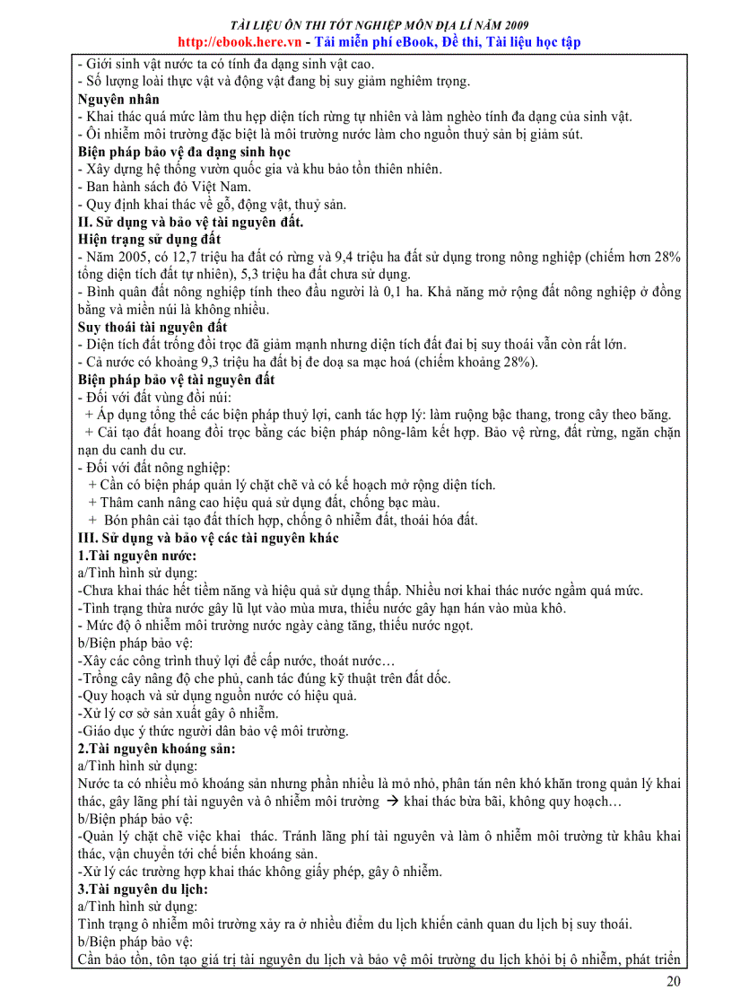 image for page Tài liệu ôn thi Môn Địa Lý 2010