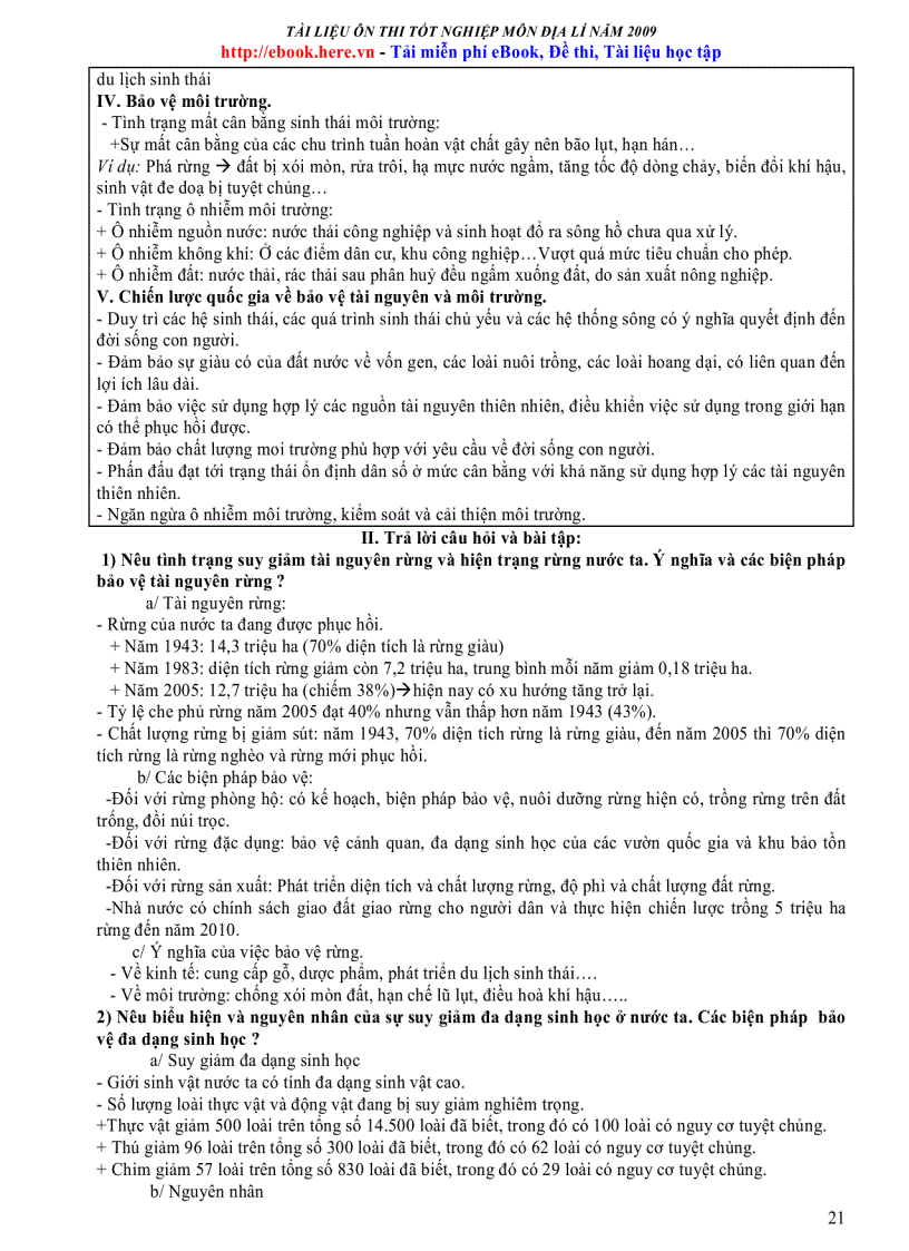 image for page Tài liệu ôn thi Môn Địa Lý 2010