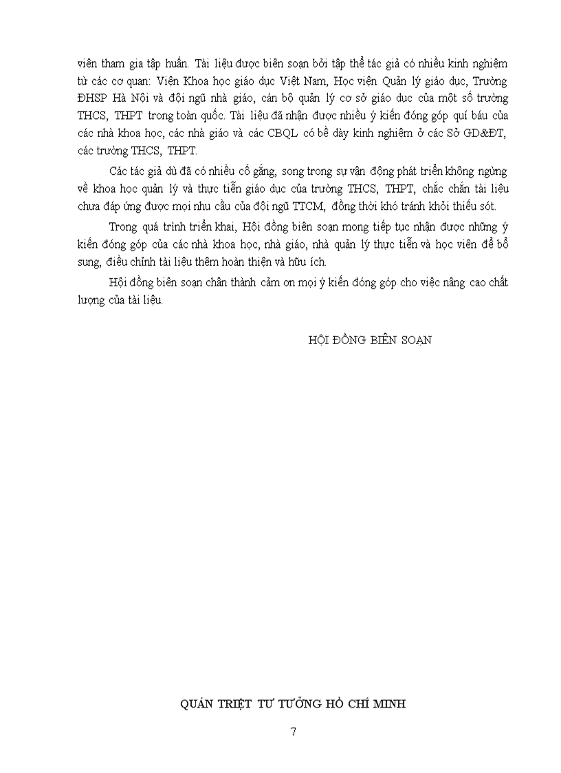 image for page Tài liệu tập huấn tổ trưởng chuyên môn THCS