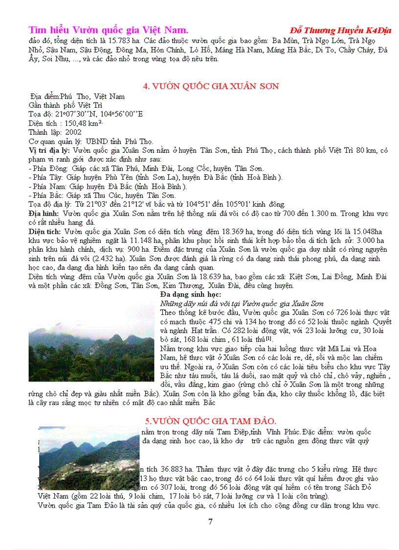 image for page Tìm hiểu 30 vườn quốc gia ở Việt Nam