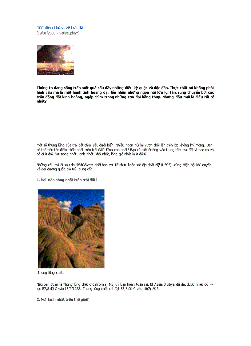 image for page 101 điều thú vị về Trái Đất sưu tầm
