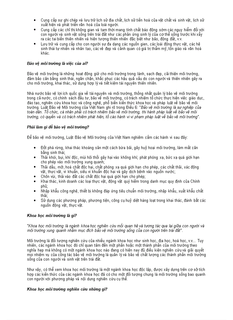 image for page 200 Câu hỏi về Môi Trường